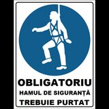 Placuta obligatoriu hamul de siguranta trebuie purtat